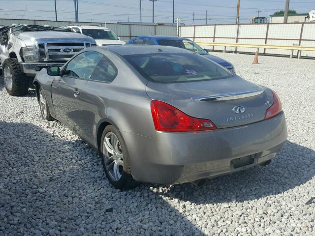 JNKCV64E58M104512 - 2008 INFINITI G37 BASE GRAY photo 3