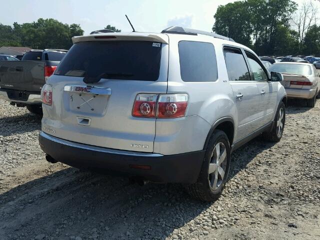 1GKLVMED8AJ129847 - 2010 GMC ACADIA SLT SILVER photo 4