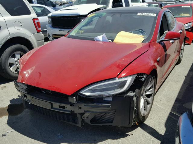 5YJSA1E19GF173282 - 2016 TESLA MODEL S RED photo 2