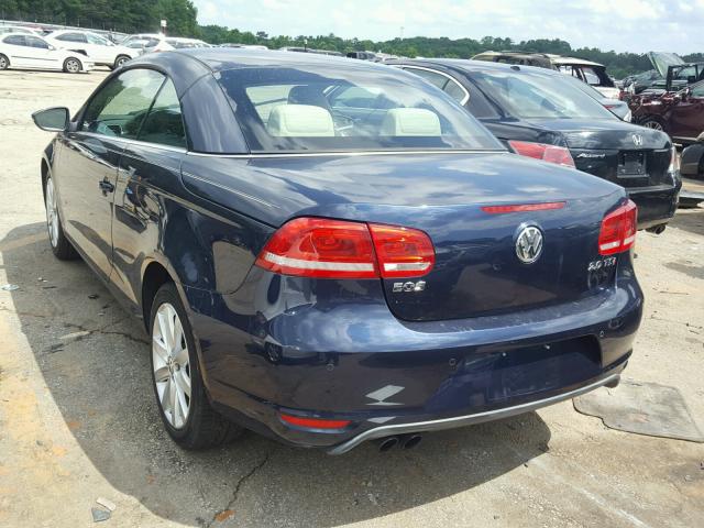 WVWFW7AH3CV020580 - 2012 VOLKSWAGEN EOS LUX 蓝色 照片 3