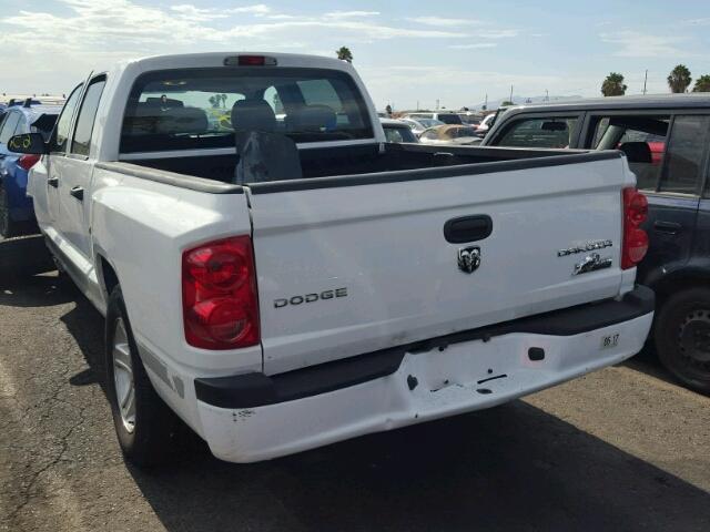 1D7RE3GK8BS673701 - 2011 DODGE DAKOTA SLT WHITE photo 3