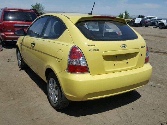 KMHCM36C49U113018 - 2009 HYUNDAI ACCENT GS YELLOW photo 3