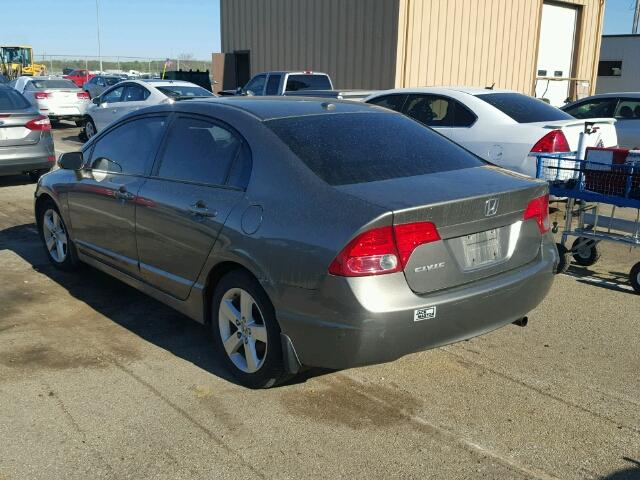 1HGFA16888L016520 - 2008 HONDA CIVIC EX GRAY photo 3
