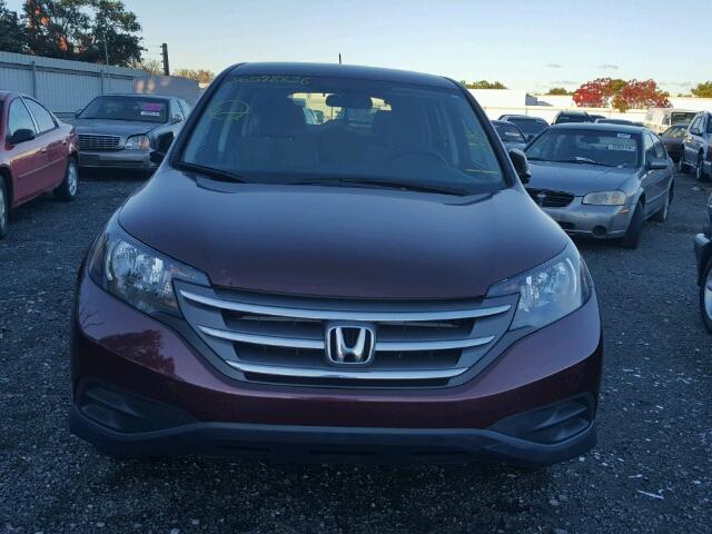 5J6RM3H39CL015251 - 2012 HONDA CR-V LX BURGUNDY photo 10