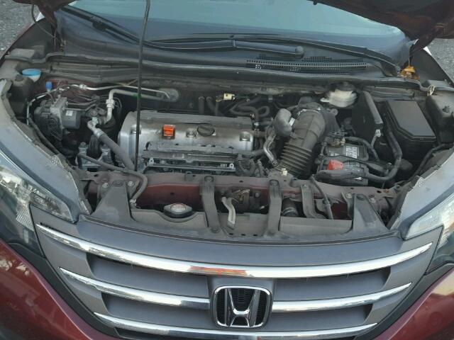 5J6RM3H39CL015251 - 2012 HONDA CR-V LX BURGUNDY photo 7