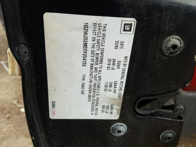 1G2WJ52M5TF254152 - 1996 PONTIAC GRAND PRIX BLACK photo 10