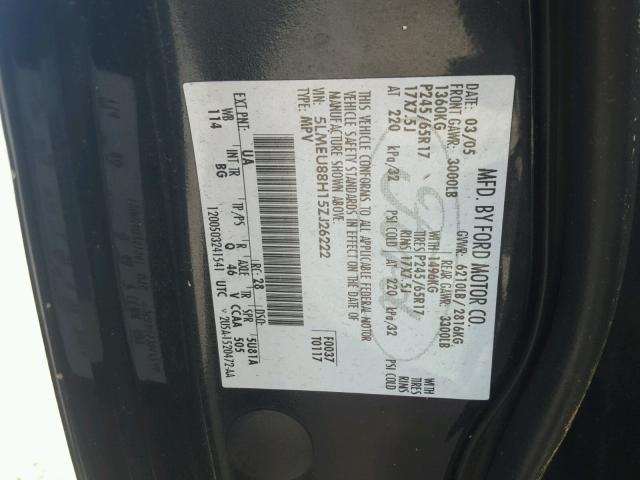 5LMEU88H15ZJ26222 - 2005 LINCOLN AVIATOR Qara foto 10