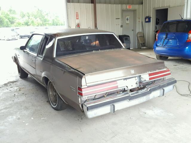 1G4AM4749EH606362 - 1984 BUICK REGAL LIMI BROWN photo 3