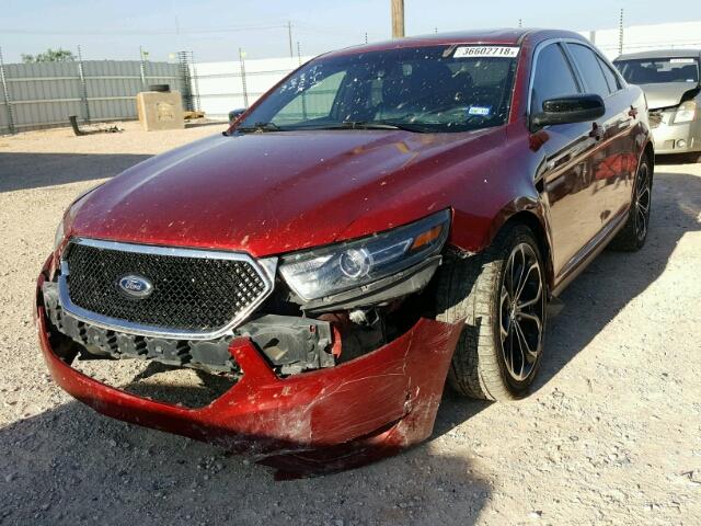 1FAHP2KT3DG155727 - 2013 FORD TAURUS SHO RED photo 2