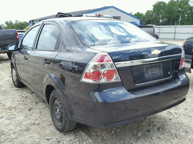 KL1TD56E99B395080 - 2009 CHEVROLET AVEO LS BLACK photo 3