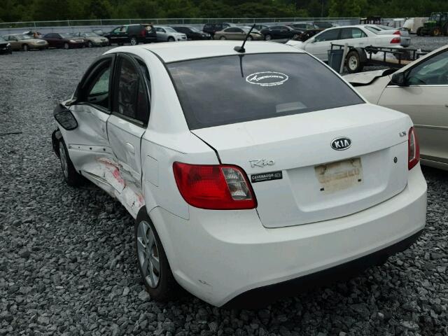 KNADH4A33B6952000 - 2011 KIA RIO WHITE photo 3