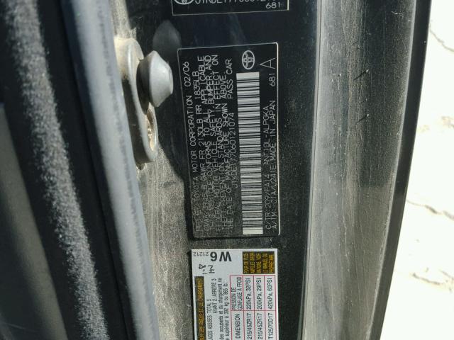 JTKDE177060121074 - 2006 TOYOTA SCION TC 黑色 照片 10