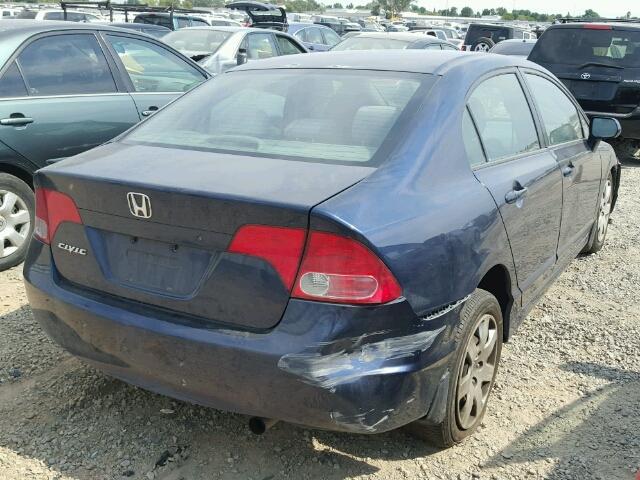 2HGFA16598H533926 - 2008 HONDA CIVIC LX BLUE photo 4