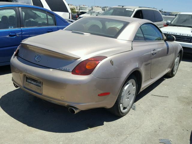 JTHFN48Y040057123 - 2004 LEXUS SC 430 GOLD photo 4