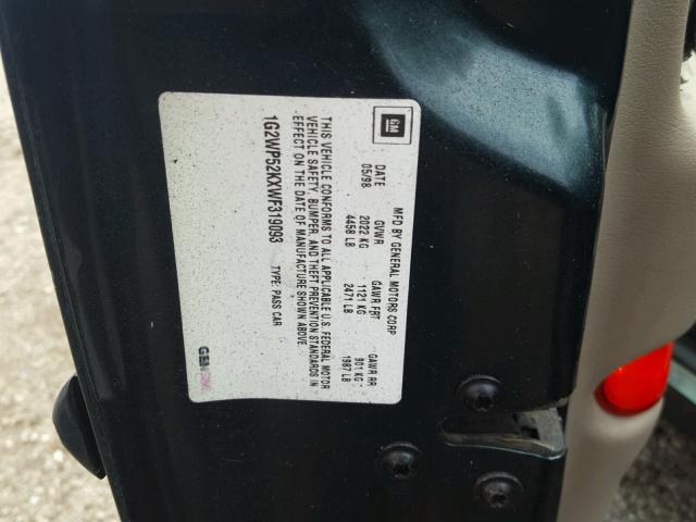 1G2WP52KXWF319093 - 1998 PONTIAC GRAND PRIX TWO TONE photo 10