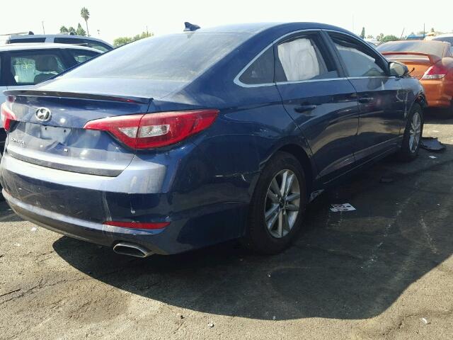 5NPE24AFXGH326542 - 2016 HYUNDAI SONATA SE BLUE photo 4