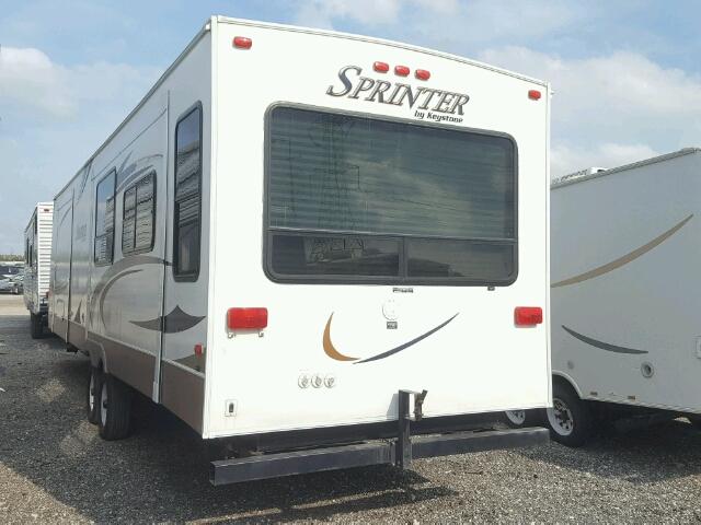 4YDT3102X91532341 - 2009 KEYSTONE SPRINTER WHITE photo 3