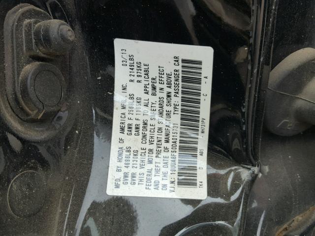 19UUA8F50DA015731 - 2013 ACURA TL TECH BLACK photo 10