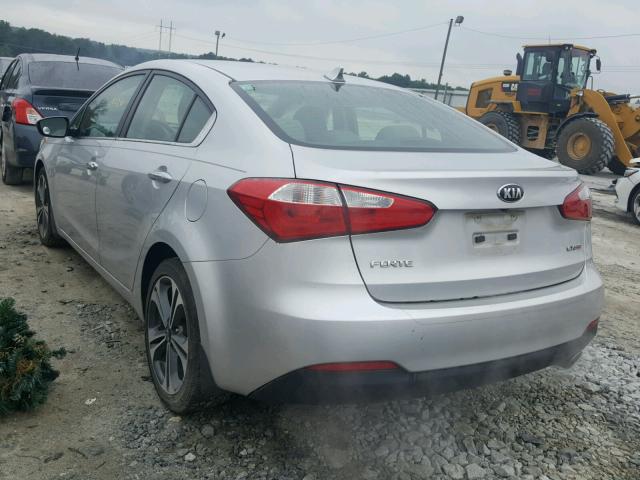 KNAFX4A86E5122225 - 2014 KIA FORTE EX SILVER photo 3