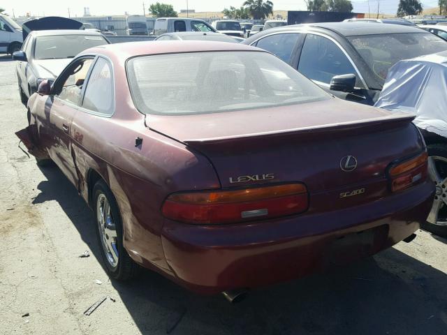 JT8UZ30C5N0014940 - 1992 LEXUS SC 400 RED photo 3