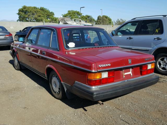 YV1AX884XJ1311866 - 1988 VOLVO 244 DL MAROON photo 3