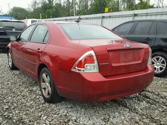 3FAHP07Z39R137911 - 2009 FORD FUSION SE MAROON photo 3