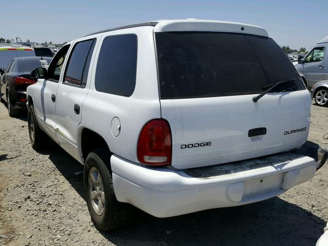 1B4HS38N62F183075 - 2002 DODGE DURANGO SP WHITE photo 3