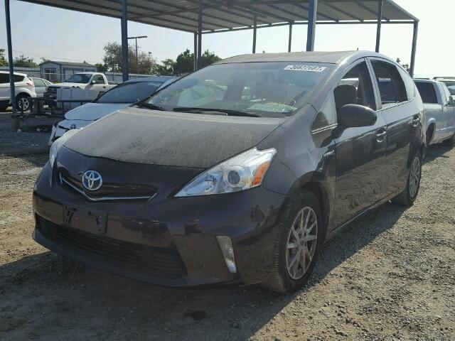 JTDZN3EU7EJ007020 - 2014 TOYOTA PRIUS V BLACK photo 2