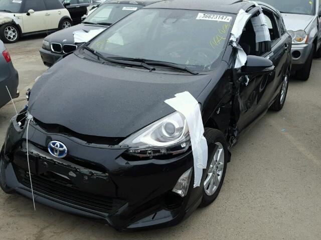 JTDKDTB38H1592047 - 2017 TOYOTA PRIUS C BLACK photo 2