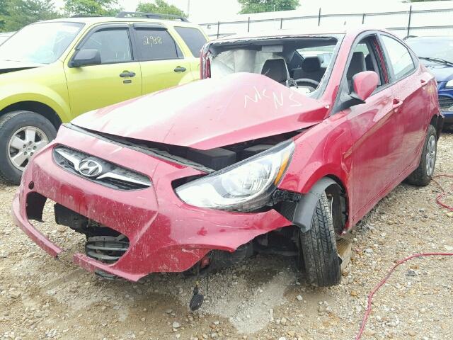 KMHCT4AE4EU665761 - 2014 HYUNDAI ACCENT RED photo 2