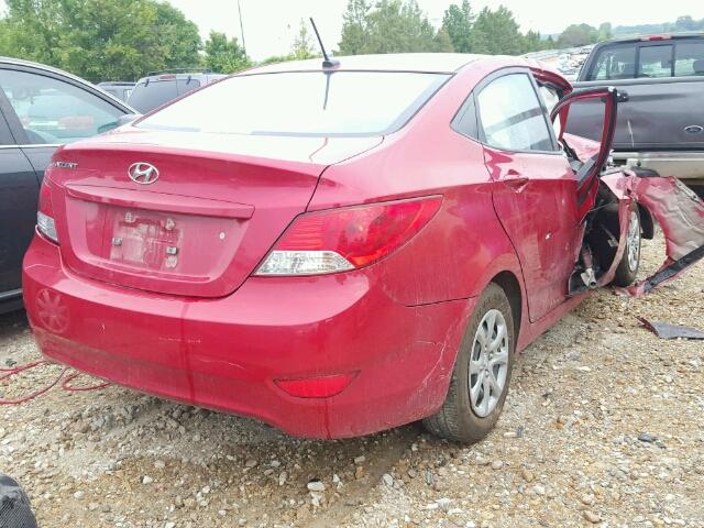 KMHCT4AE4EU665761 - 2014 HYUNDAI ACCENT RED photo 4