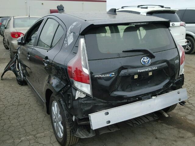 JTDKDTB35H1592345 - 2017 TOYOTA PRIUS C BLACK photo 3