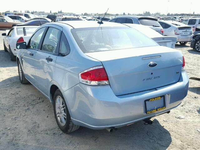 1FAHP35N58W154433 - 2008 FORD FOCUS SE BLUE photo 3