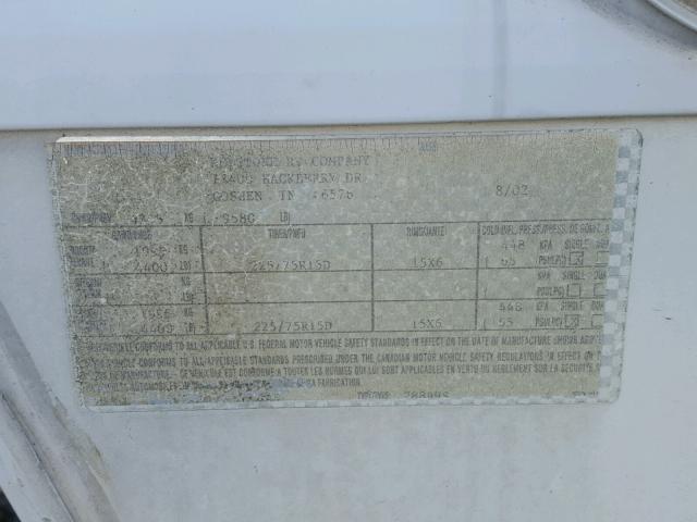 4YDT2882531207295 - 2003 KEYSTONE SPRINTER WHITE photo 10