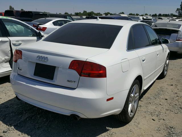 WAUAF78E98A030564 - 2008 AUDI A4 2.0T WHITE photo 4