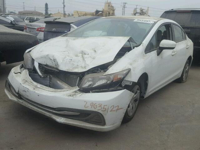 19XFB2F55EE223815 - 2014 HONDA CIVIC LX WHITE photo 2