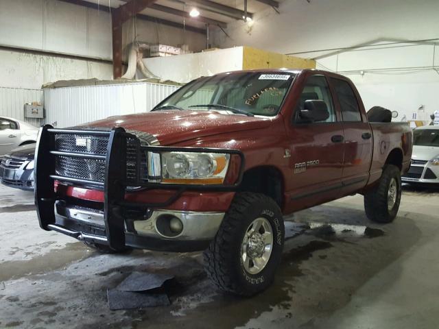 3D7KS28C06G124339 - 2006 DODGE RAM 2500 S MAROON photo 2