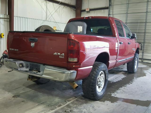 3D7KS28C06G124339 - 2006 DODGE RAM 2500 S MAROON photo 4