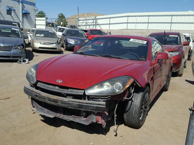 KMHHM66D27U255929 - 2007 HYUNDAI TIBURON GS MAROON photo 2