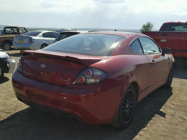 KMHHM66D27U255929 - 2007 HYUNDAI TIBURON GS MAROON photo 4