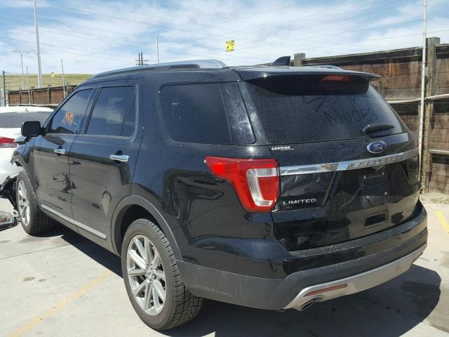 1FM5K8F81GGB41930 - 2016 FORD EXPLORER L BLACK photo 3