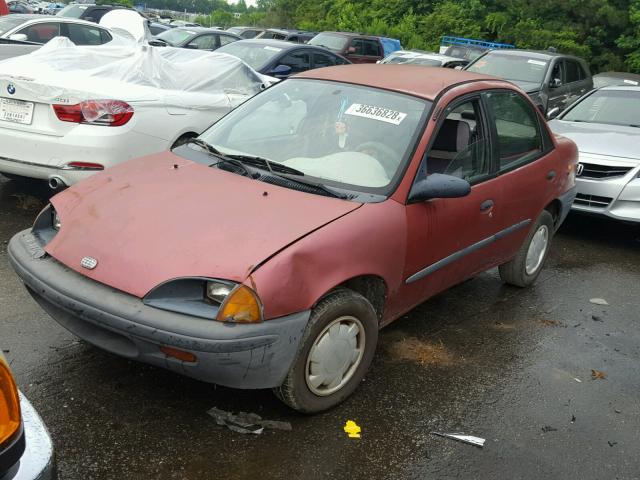 2C1MR5298T6724138 - 1996 GEO METRO BASE BURGUNDY photo 2