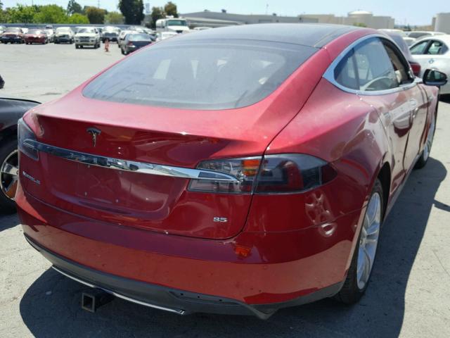 5YJSA1H15FFP78300 - 2015 TESLA MODEL S 85 RED photo 4