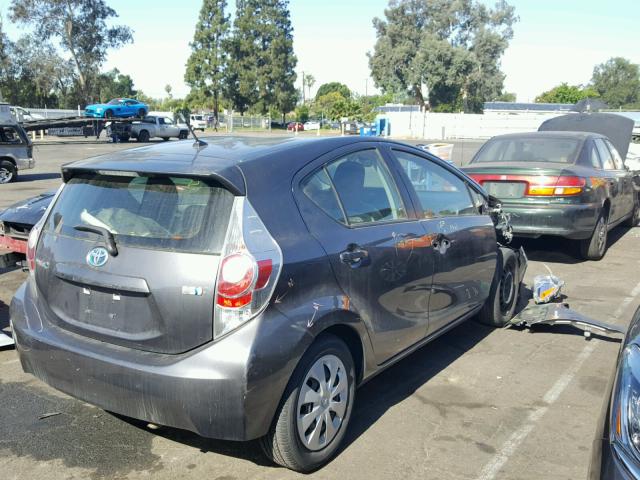 JTDKDTB36D1557680 - 2013 TOYOTA PRIUS C GRAY photo 4