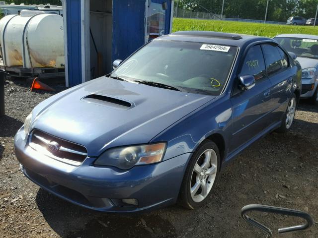 4S3BL676054214578 - 2005 SUBARU LEGACY GT BLUE photo 2