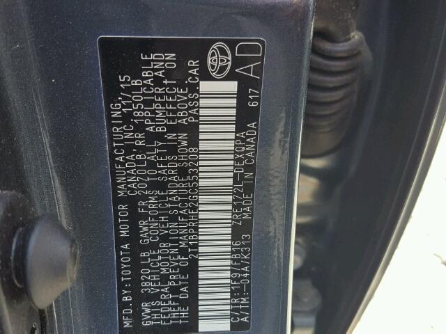 2T1BPRHE2GC553208 - 2016 TOYOTA COROLLA EC 蓝色 照片 10