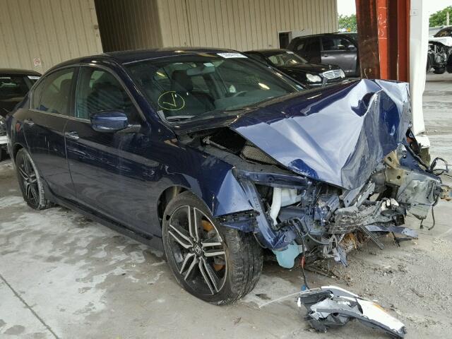 1HGCR2F52GA206234 - 2016 HONDA ACCORD BLUE photo 1