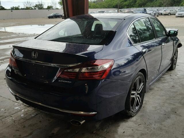 1HGCR2F52GA206234 - 2016 HONDA ACCORD BLUE photo 4