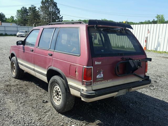 1GNDT13W8N2201887 - 1992 CHEVROLET BLAZER S10 RED photo 3