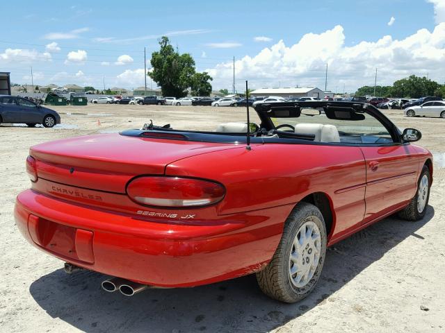 3C3EL45H1VT603136 - 1997 CHRYSLER SEBRING JX RED photo 4